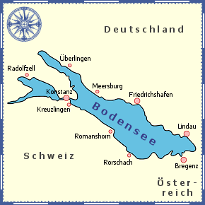 Karte vom Bodensee